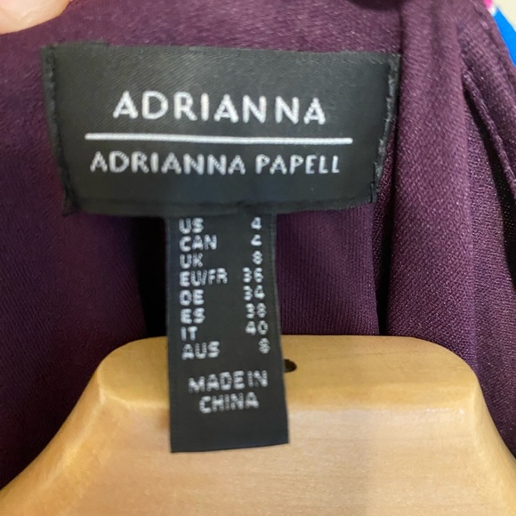 Adrianna Papell Boho Paisley Print Tiered Mini Dress Long Sleeve Size 4 - Picture 4 of 6